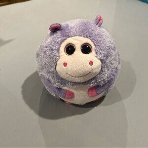 Ty Beanie Ballz Dewdrop The Hippopotamus Ball Plush Stuffed Toy